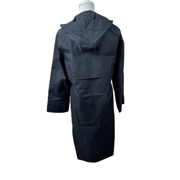 Jenni Kayne NWOT RainCoat Trench Coat Size:Small Belted Hooded Black Color - Picture 4 of 11